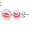Cercei din inox 6 mm - kiss - cod 107