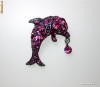 Brosa Delfin Cristale Swarovski Roz