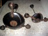Candelabru mare si mic- Set de 2 candelabre din arama pereche de marimi diferite