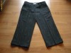 Pantaloni 3/4 din stofa lana gri, cu dunga, romanesti, MIKI, NOI