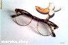 OCHELARI DE SOARE MODEL CLUBMASTER CU LENTILE TRANSPARENTE , SI PROTECTIE UV ! STIL GEEKY ! ANIMAL PRINT