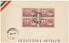 RFL 1946 Romania Crucea Rosie pentru Prizonieri timbru in bloc 4 pe carton special