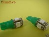 Vand led pozitie SMD T10 culoare VERDE cu 5 smd-uri - super pret