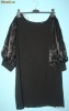 Rochita / rochie de seara, neagra, marimea 50, maneci bufante, SUPERBA, eleganta (pentru nunta / cununie / petrecere / Revelion), little black dress