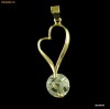 PANDANT PLACAT CU AUR GALBEN DE 18 K , CU ZIRCONIU ALB