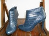 Botine Stradivarius 36, albastru,toc 9cm -Spania