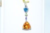 superb pandant aur alb 14K diamante , tanzanit , topaze naturale 3.15CT,3.03gr
