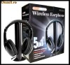 CASTI WIRELESS 5 IN 1 CU MICROFON SI  RADIO FM