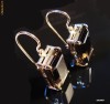 cercei aur 14K cu quartz fumuriu cuartz fumuriu unicat