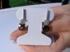 Cercei designer aur 14K, 3.3g, ornati cu TOPAZE smoky si 80 BRILIANTE !!!