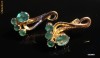 cercei aur 18K cu smaralde naturale Art Deco Vintage