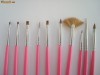 pensule pictura, nail art, gel uv, acryl, modele unghii, set 10 pensule de CALITATE