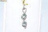 pandantiv aur alb 14K ametiste verzi si diamante naturale 4.02 gr superb
