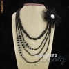 Colier hand made din agate negre si cristale jet (negre) - bijuterii handmade