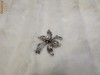 SUPERBA BROSA DIN ARGINT CU PERLA SI MARCASITE.