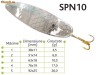 Lingurite oscilante Spn 10 Baracuda 3.5g/6g/10g/17g/26g