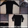 ROCHIE / PULOVAR / BLUZA NEAGRA TRICOTATA FASHION 100% LANA cu PAIETE si MARGELE NEGRE de SEARA, OCAZIE