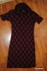 Rochie tricotata rosu cu negru marime XS/S (este elastica)