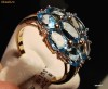 inel aur 14K cu topaz si diamante