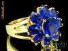 Inel placat cu aur de 18 k cu cristal safir oval cut - bijuterii handmade mireasa
