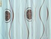 Draperie / Draperii Alb Satinat cu Model Crem cu Maro J6071D