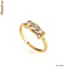 INEL deosebit FILAT IN AUR GALBEN de 14k (gold filled) cu 3 pietre Swarovski foarte stralucitoare! Cadoul perfect! Marimea 7 US!!!