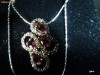 Colier aur alb 18k cu diamante si tourmaline