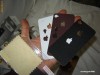 Leather skin, sticker protectie spate imitatie piele pentru iPhone 4G 4S + folie fata bonus