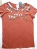 REDUCERE 80%-TRICOU DAMA MANGO CU APLICATII DE PIELE ORIGINAL SPANIA- MARIMEA S