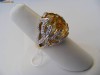 Inel designer aur 14K, 10.1g, montura ornamentata cu 100 BRILIANTE si CITRIN 11,5CT !!