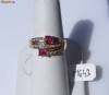 Inel designer italian aur 18K, 4.7g, ornat cu 2 RUBINE printesa si 24 DIAMANTE !!!