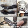 BALERINI PANTOFI FARA TOC din PIELE NATURALA GRI FASHION FUNDA MARE PIETRE SWAROVSKI de DAMA FEMEI firma brand CHANEL ORIGINALI  FOARTE COMOZI USOR