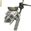 Lant Rock din Piele cu Medalion Craniu Skull Metalic NFS-027
