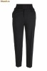 Pantaloni cu talie inalta bleumarin 88199 la_Pantaloni 88199 Bleumarin_me - bleumarin