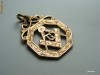 Pandantiv medalion  vechi masonic  aur 9 ct   anul 1926