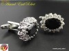 Butoni Luxury Lord pentru mansete camasa. JUST FOR GENTLEMEN! 21/17mm Black Safir Topaz!