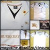 TRICOU cu MANECA SCURTA BARBATESC ALB IMACULAT cu ANCHIOR DUBLU firma BURBERRY ORIGINAL model NOU 2012 100% BUMBAC TRICOURI BLUZE BARBATESTI
