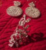 Inel superb cu cristale albe, in forma de crenguta, model tip accesorize