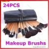 trusa de machiaj 24 pensule din par natural si nylon + borseta CADOU , make-up 88 120 168 makeup brush, trusa pentru paleta farduri