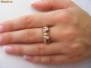 Inel designer aur 14K, 5.1g, montura cocktail cu TOATE cele 4 PIETRE PRETIOASE !!