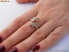 Inel dragut aur 14K, 3.3g, montura dubla-floare ornata 18 accente BRILIANTE !!!