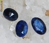 Superb set de 3 SAFIRE NATURALE/ safir bleumarin albastru inchis adanc, pentru pereche de CERCEI si pandantiv!!!