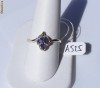 Inel aur 14K, 2.4g, montura floare cu 3 SAFIRE si 4 BRILIANTE !!