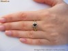 Inel aur 10K, 3.3g, montura anturaj cu SAFIR 0.5ct si 18 BRILIANTE !!
