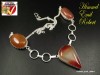Colier din argint cu  Orange  Agate, L=43.2cm  28gr. No106