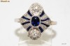 inel aur alb 14K cu safire si diamante r. klein designer