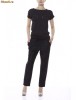 T-shirt TinaR negru cu fermoare decorative