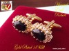 Butoni pentru mansete camasa Luxury, placati cu Aur G 18k, Dark Safir si  Topaze. No148