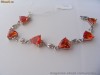 Bratara argint rodinat, 12g, design tenis cu 6 TOPAZE oranj trillion de 10 mm fiecare !!