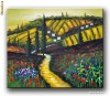 Peisaj cu maci - tablou ulei pe panza  60x50cm